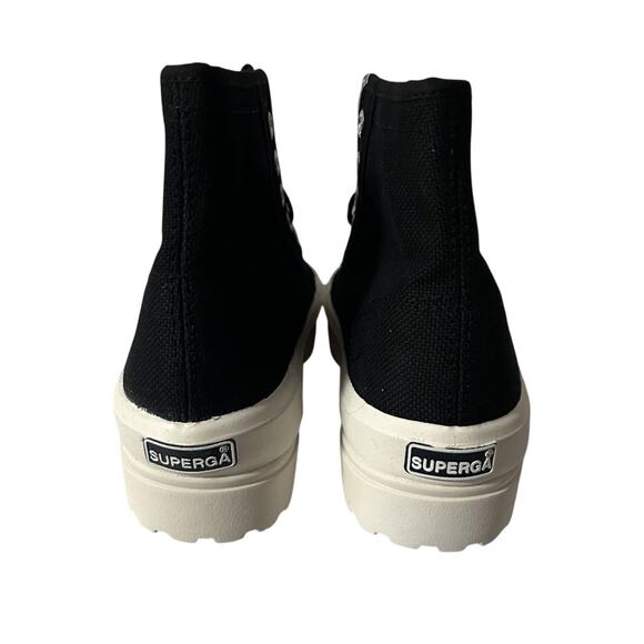 NIB Superga Unisex Black Canvas Lace Up High-Top Sneaker Boots-Men 5-Women 6.5 - Picture 5 of 9